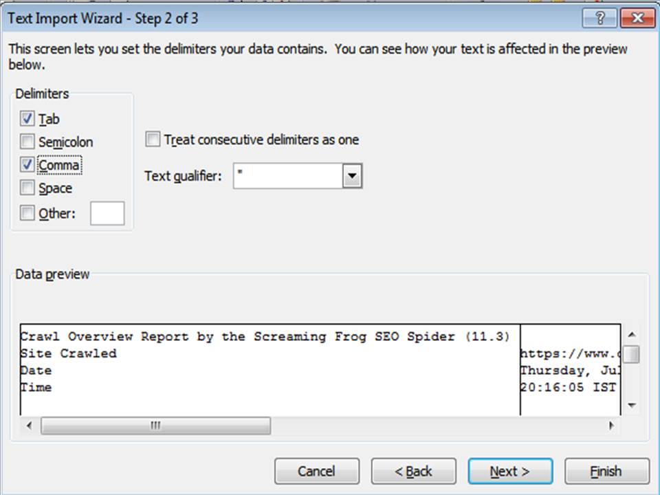 CSV File to Excel - Step 4